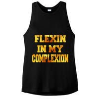 Flexin In My Complexion Gold Print Ladies PosiCharge Tri-Blend Wicking Tank