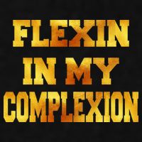 Flexin In My Complexion Gold Print Ladies PosiCharge Tri-Blend Wicking Tank
