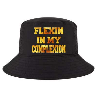Flexin In My Complexion Gold Print Cool Comfort Performance Bucket Hat
