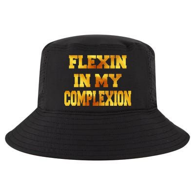 Flexin In My Complexion Gold Print Cool Comfort Performance Bucket Hat