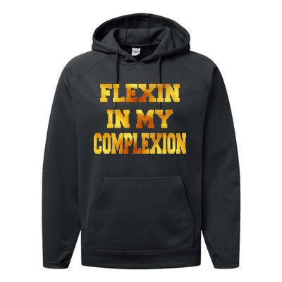 Flexin In My Complexion Gold Print Performance Fleece Hoodie