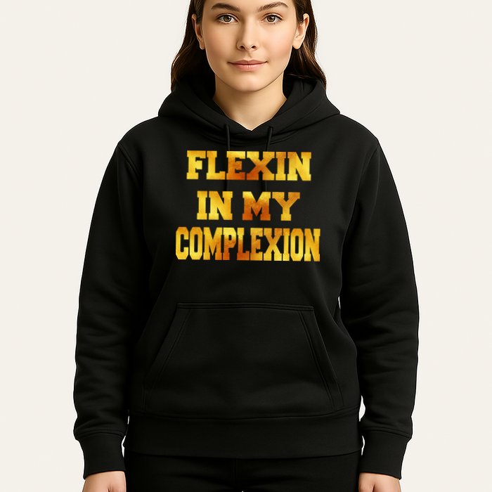 Flexin In My Complexion Gold Print Hoodie