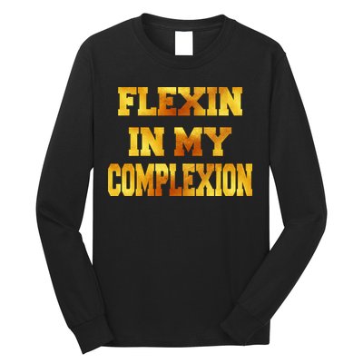 Flexin In My Complexion Gold Print Long Sleeve Shirt