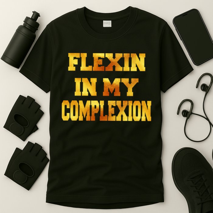 Flexin In My Complexion Gold Print T-Shirt