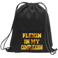 Flexin In My Complexion Gold Print Sweatshirt Cinch Pack Bag