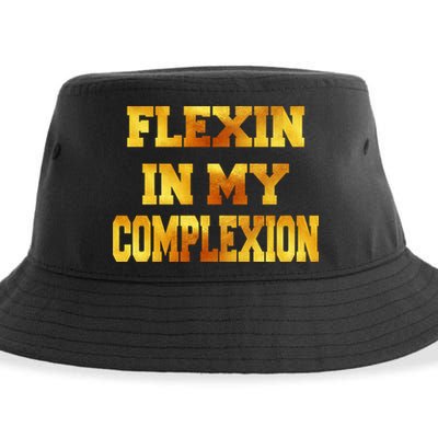 Flexin In My Complexion Gold Print Sustainable Bucket Hat