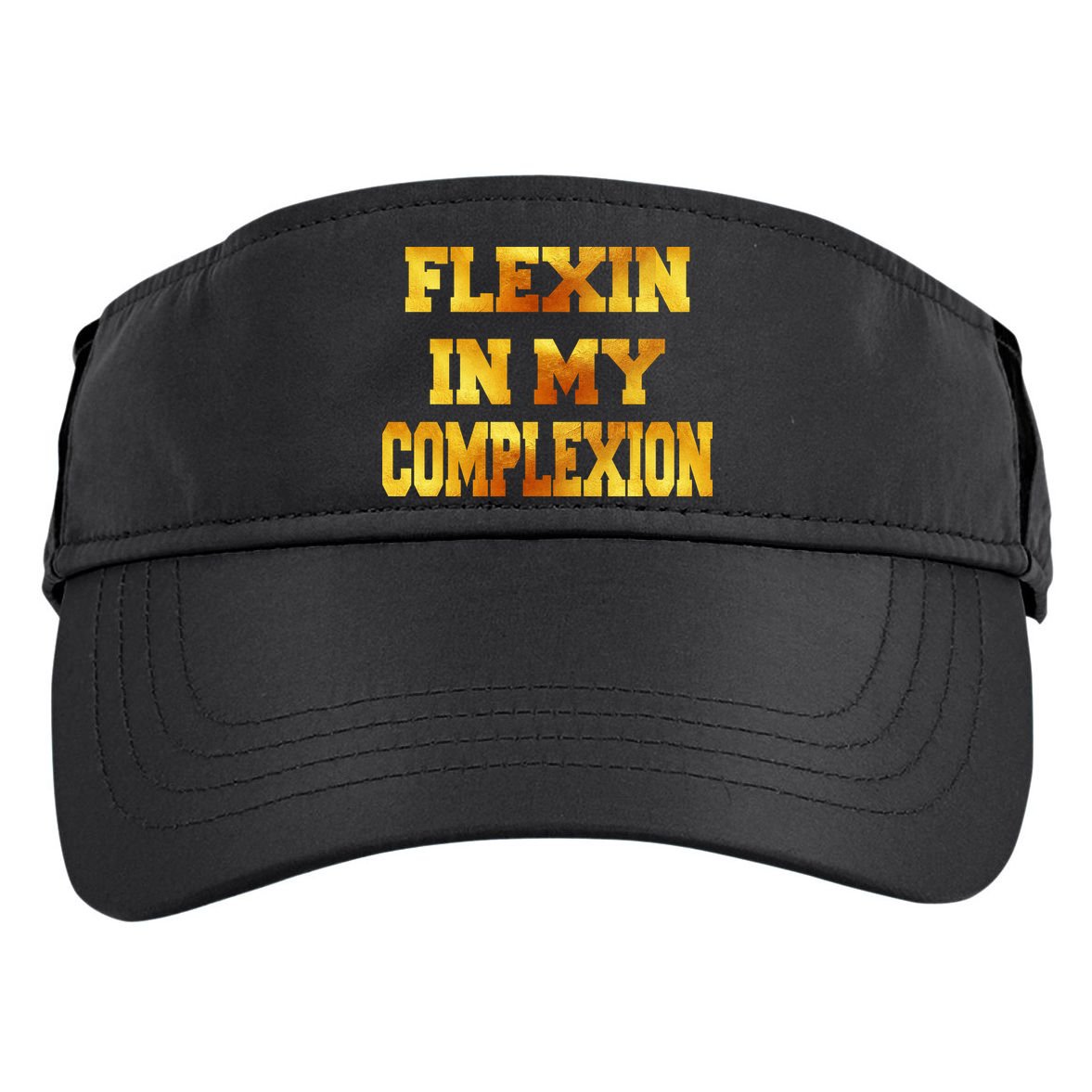 Flexin In My Complexion Gold Print Adult Drive Performance Visor