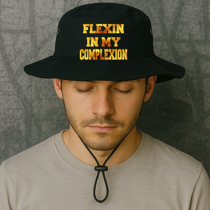 Flexin In My Complexion Gold Print Bucket Hat