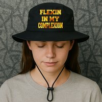Flexin In My Complexion Gold Print Bucket Hat