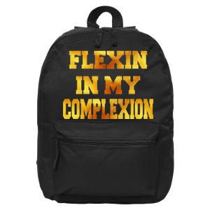 Flexin In My Complexion Gold Print 16 in Basic Backpack