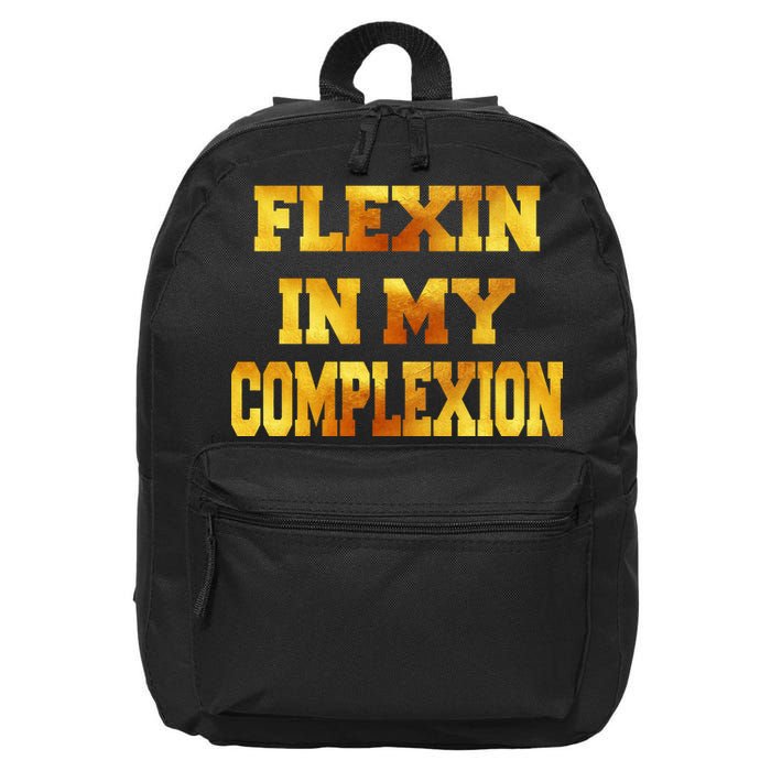 Flexin In My Complexion Gold Print 16 in Basic Backpack