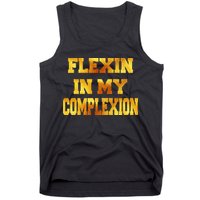 Flexin In My Complexion Gold Print Tank Top