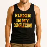 Flexin In My Complexion Gold Print Tank Top