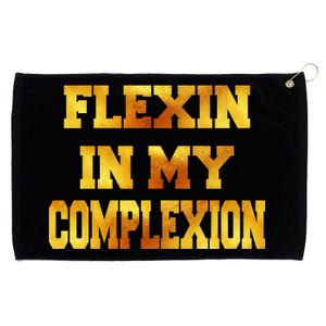 Flexin In My Complexion Gold Print Grommeted Golf Towel