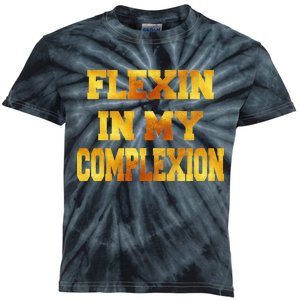 Flexin In My Complexion Gold Print Kids Tie-Dye T-Shirt