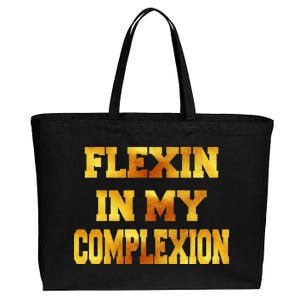 Flexin In My Complexion Gold Print Cotton Canvas Jumbo Tote