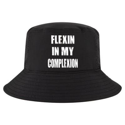 Flexin My Complexion Distressed Logo Cool Comfort Performance Bucket Hat