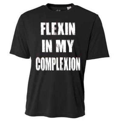 Flexin My Complexion Distressed Logo Cooling Performance Crew T-Shirt