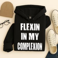 Flexin My Complexion Distressed Logo Hoodie