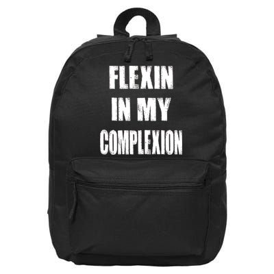 Flexin My Complexion Distressed Logo 16 in Basic Backpack