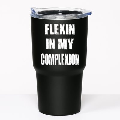Flexin My Complexion Distressed Logo Tumbler