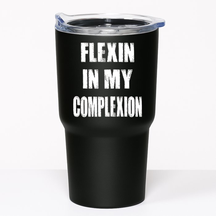 Flexin My Complexion Distressed Logo Tumbler