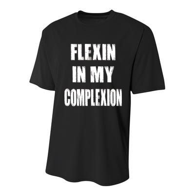 Flexin My Complexion Distressed Logo Youth Performance Sprint T-Shirt