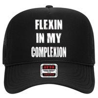 Flexin My Complexion Distressed Logo Trucker Hat