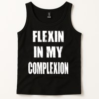 Flexin My Complexion Distressed Logo Tank Top