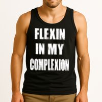 Flexin My Complexion Distressed Logo Tank Top