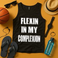 Flexin My Complexion Distressed Logo Tank Top