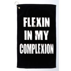 Flexin My Complexion Distressed Logo Platinum Collection Golf Towel