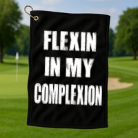 Flexin My Complexion Distressed Logo Golf Towel