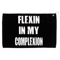 Flexin My Complexion Distressed Logo Grommeted Golf Towel