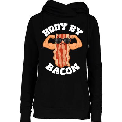 Flexing Body by Bacon Womens Funnel Neck Pullover Hood