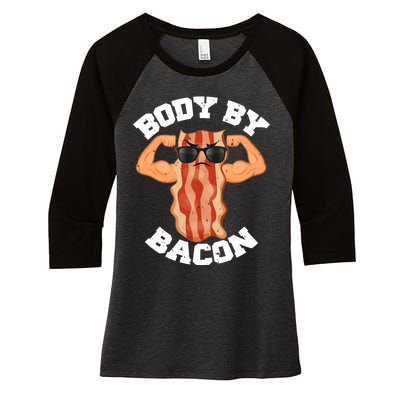 Flexing Body by Bacon Women's Tri-Blend 3/4-Sleeve Raglan Shirt