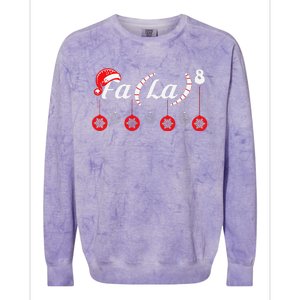 Fa (La)8 Funny Christmas Santa Fa La Math Teacher Student Colorblast Crewneck Sweatshirt