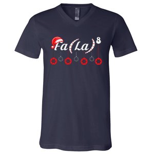 Fa (La)8 Funny Christmas Santa Fa La Math Teacher Student V-Neck T-Shirt