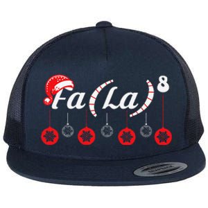 Fa (La)8 Funny Christmas Santa Fa La Math Teacher Student Flat Bill Trucker Hat