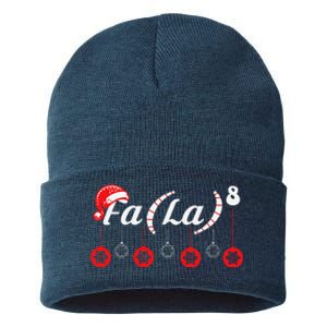 Fa (La)8 Funny Christmas Santa Fa La Math Teacher Student Sustainable Knit Beanie