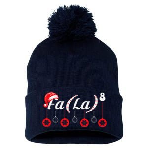 Fa (La)8 Funny Christmas Santa Fa La Math Teacher Student Pom Pom 12in Knit Beanie