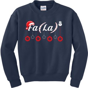 Fa (La)8 Funny Christmas Santa Fa La Math Teacher Student Kids Sweatshirt