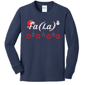 Fa (La)8 Funny Christmas Santa Fa La Math Teacher Student Kids Long Sleeve Shirt