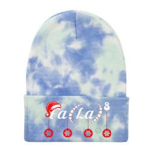 Fa (La)8 Funny Christmas Santa Fa La Math Teacher Student Tie Dye 12in Knit Beanie