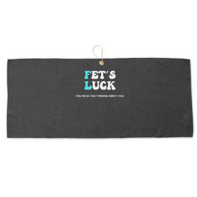 Fets Luck Funny Sarcastic Word Play Large Microfiber Waffle Golf Towel