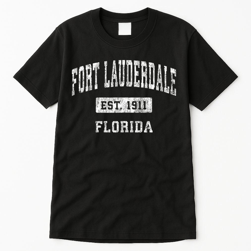 Fort Lauderdale Florida Fl Vintage Established Sports Tall T-Shirt