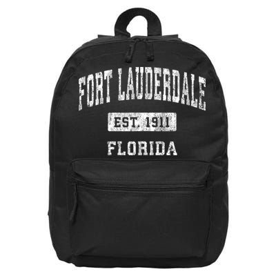 Fort Lauderdale Florida Fl Vintage Established Sports 16 in Basic Backpack