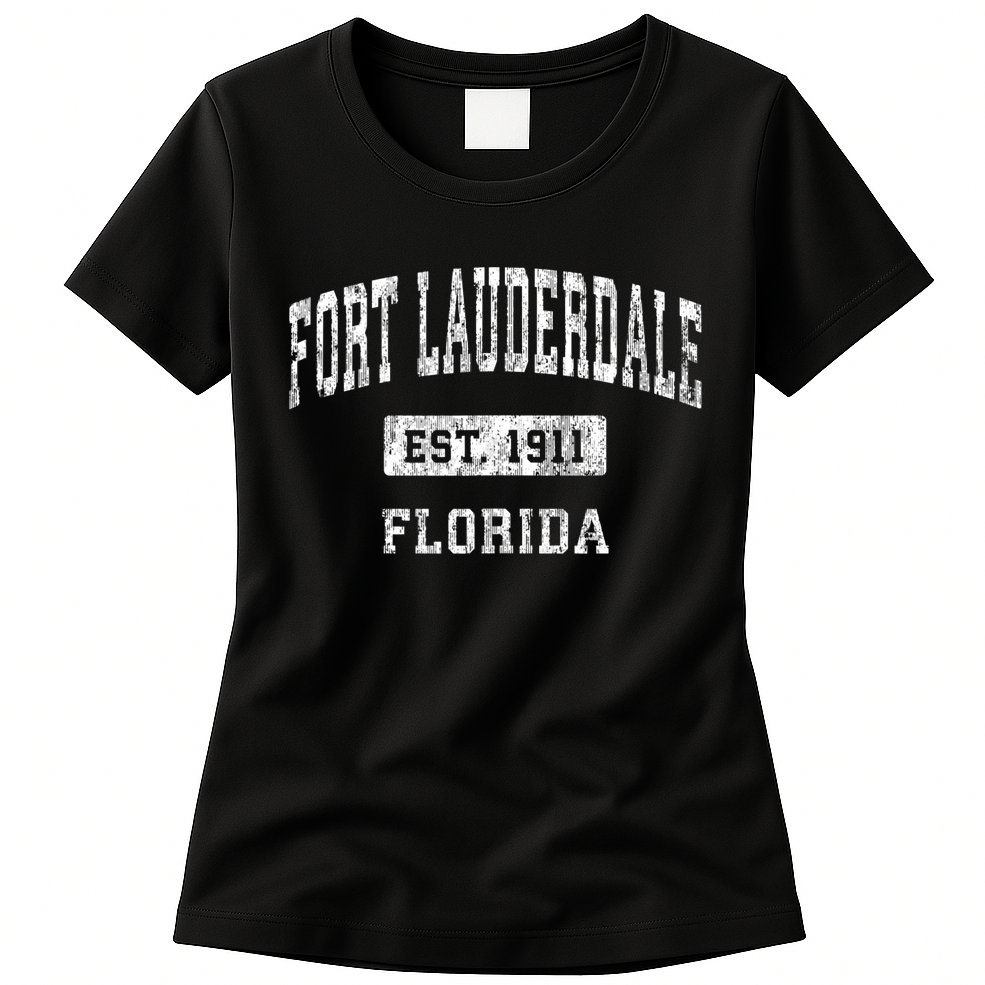 Fort Lauderdale Florida Fl Vintage Established Sports Womens T-Shirt