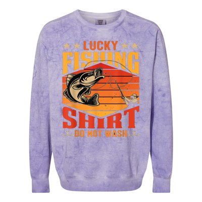 Funny Lucky Fishing Do Not Wash It Funny Fhishing Colorblast Crewneck Sweatshirt