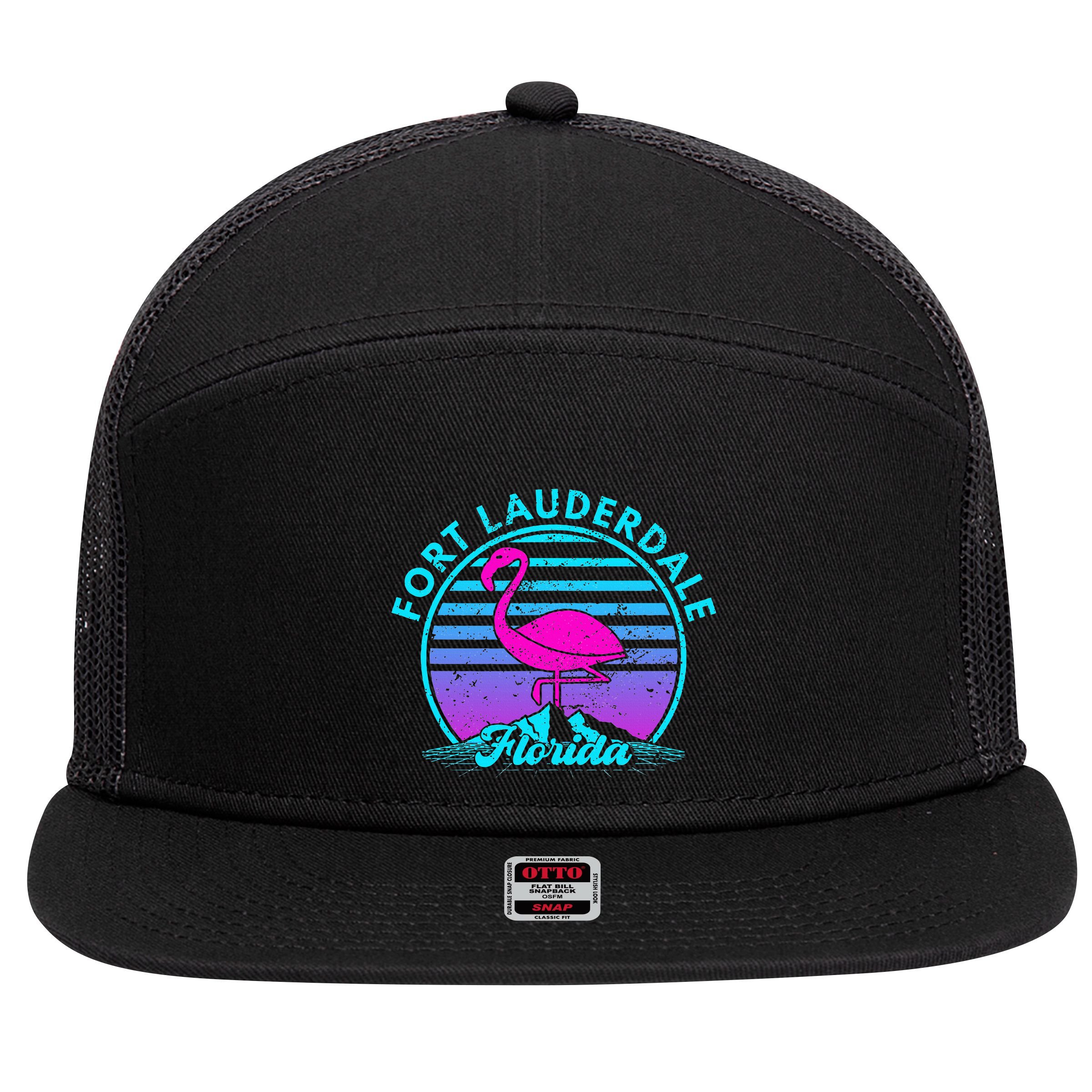 Fort Lauderdale Florida 7 Panel Mesh Trucker Snapback Hat